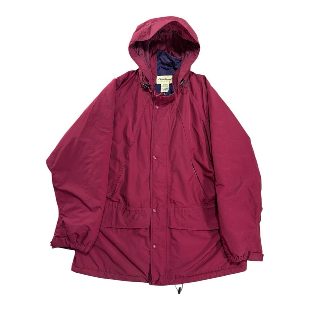 Vintage Eddie Bauer down‎ Jacket Mens XL Burgundy Parka Maroon Pocket